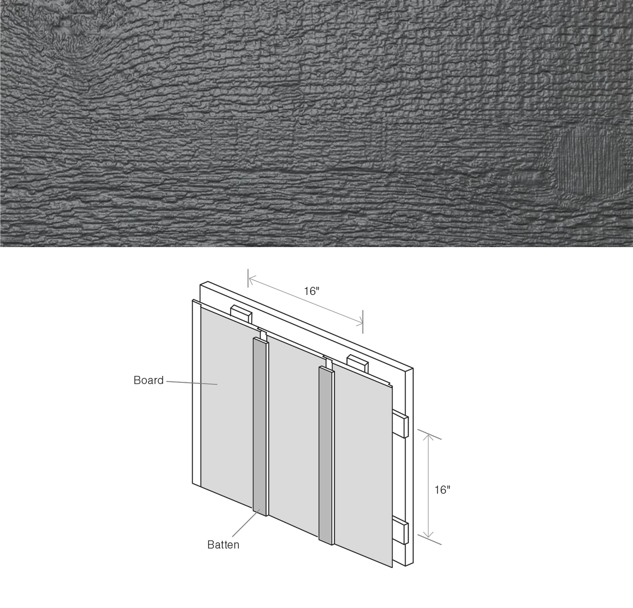 Maibec CanExel Board & Batten Engineered Siding in Granite-Board