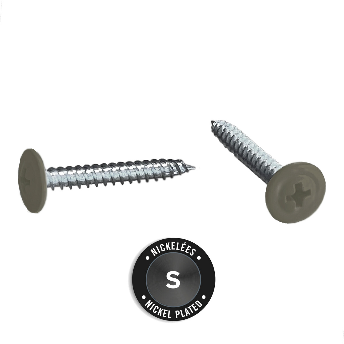 Light Trim #10 2-1/2in Fiber Cement Panel Screws-Nickel-Wood-Pearl Gray 48 (JH)