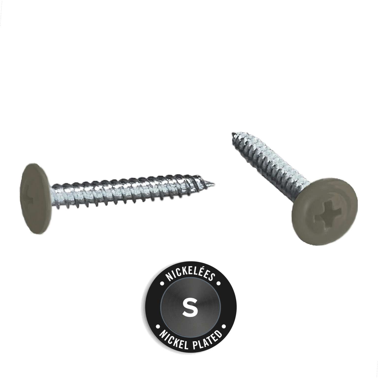 Light Trim #10 2-1/2in Fiber Cement Panel Screws-Nickel-Wood-Pearl Gray 48 (JH)