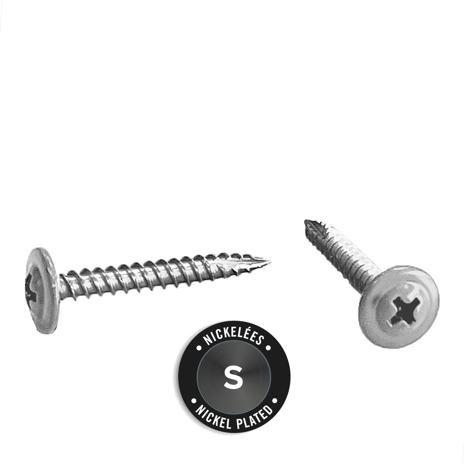 Light Trim #10 2-1/2in Fiber Cement Panel Screws-Nickel-Wood-No Color