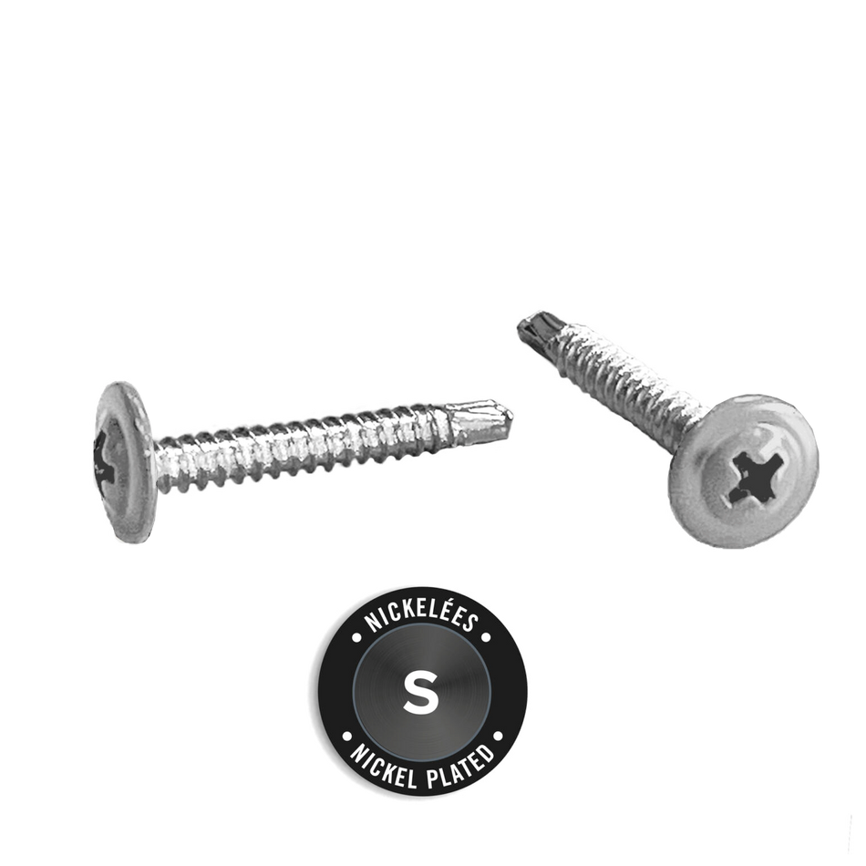 Light Trim #8 1-1/4in Fiber Cement Lap Screws-Nickel-Metal-No Color