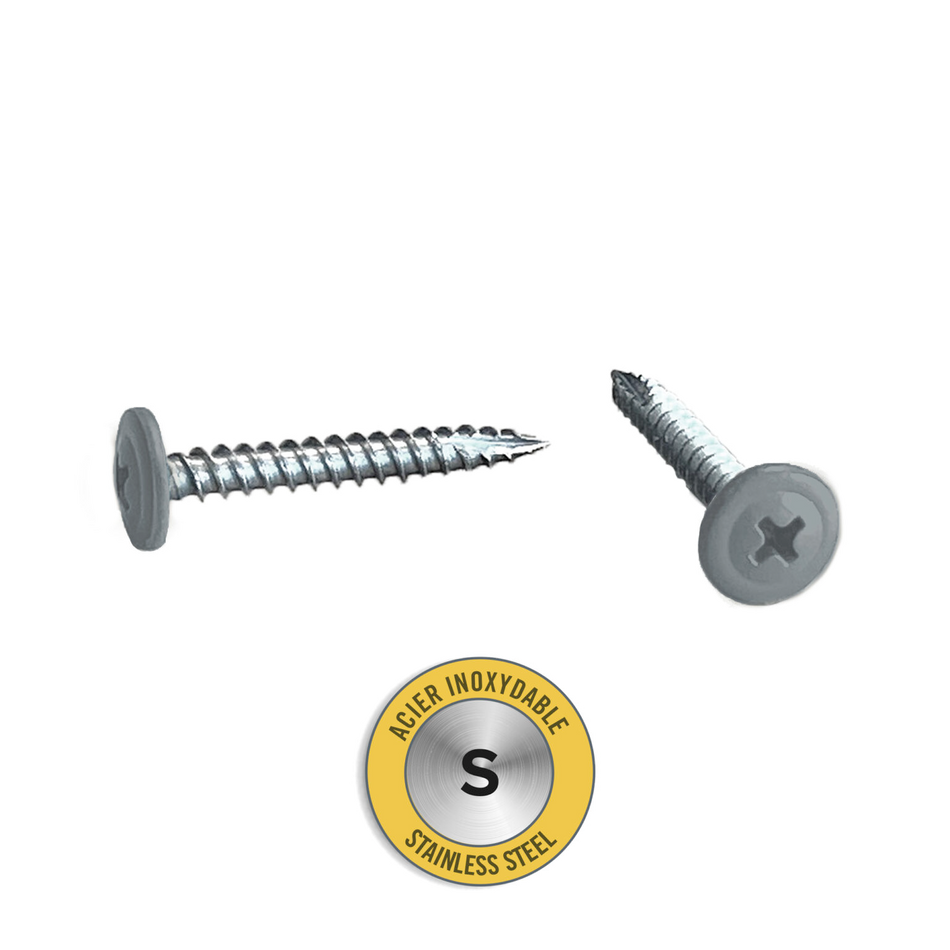 Light Trim #8 1-5/8in Fiber Cement Panel Screws-Stainless steel-Wood-No Color
