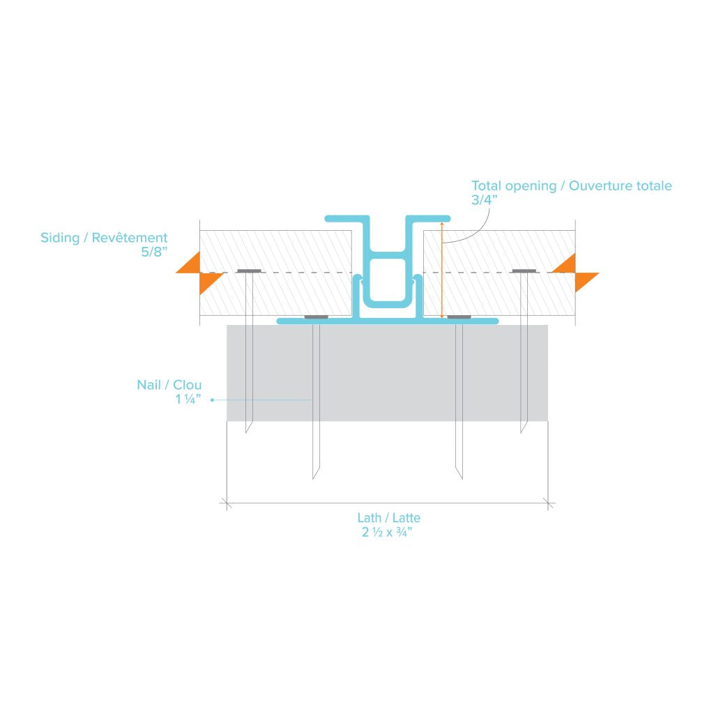 Light Trim 3/4in Lap Siding 2-piece Vertical Trim V220-Bright Silver (Light Trim)