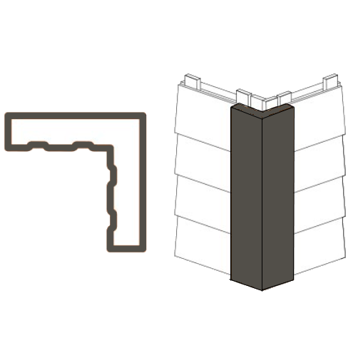 Maibec Genuine Wood 1 Piece Corner-Hematite 016 (Maibec)-Textured-4in x 4in x 10ft