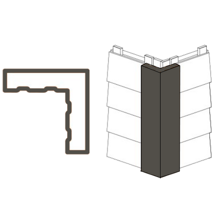 Maibec Genuine Wood 1 Piece Corner-Hematite 016 (Maibec)-Textured-4in x 4in x 10ft