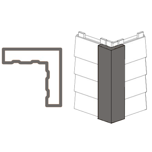 Maibec Genuine Wood 1 Piece Corner-Hematite 016 (Maibec)-Textured-6in x 6in x 10ft