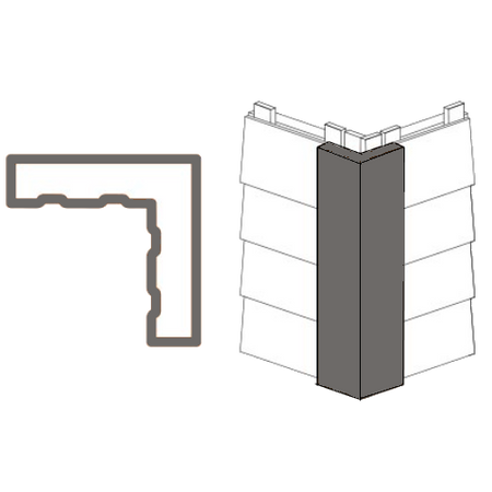 Maibec Genuine Wood 1 Piece Corner-Hematite 016 (Maibec)-Textured-6in x 6in x 10ft