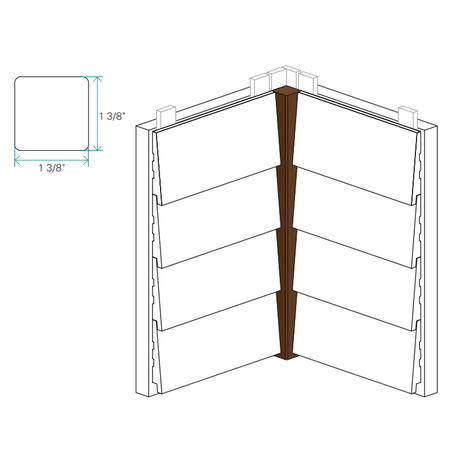 Maibec Genuine Wood Inside Corner-Custom Color-Smooth-2in x 2in