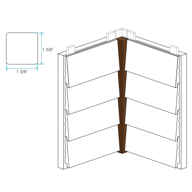 Maibec Genuine Wood Inside Corner-Custom Color-Smooth-2in x 2in