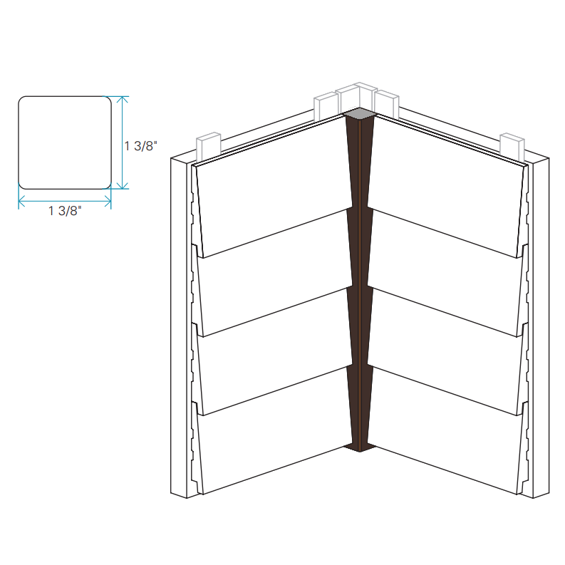 Maibec Genuine Wood Inside Corner-Fundy Bay Brown 061 (Maibec)-Smooth-2in x 2in