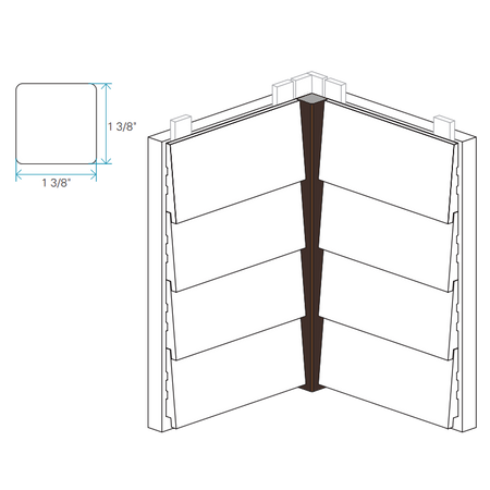 Maibec Genuine Wood Inside Corner-Fundy Bay Brown 061 (Maibec)-Smooth-2in x 2in