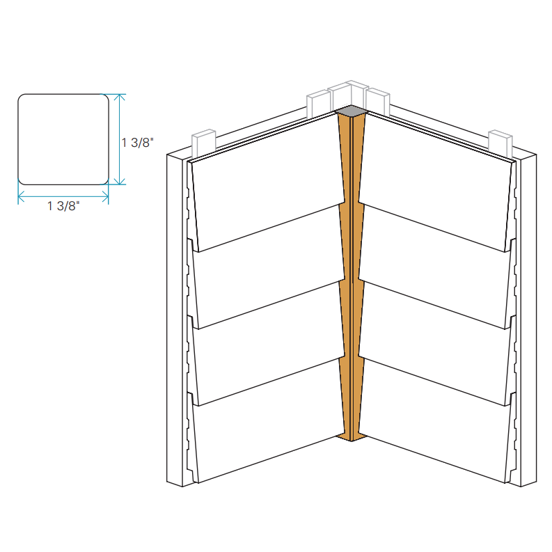 Maibec Genuine Wood Inside Corner-Prairie Gold 051 (Maibec)-Smooth-2in x 2in