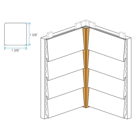 Maibec Genuine Wood Inside Corner-Prairie Gold 051 (Maibec)-Smooth-2in x 2in