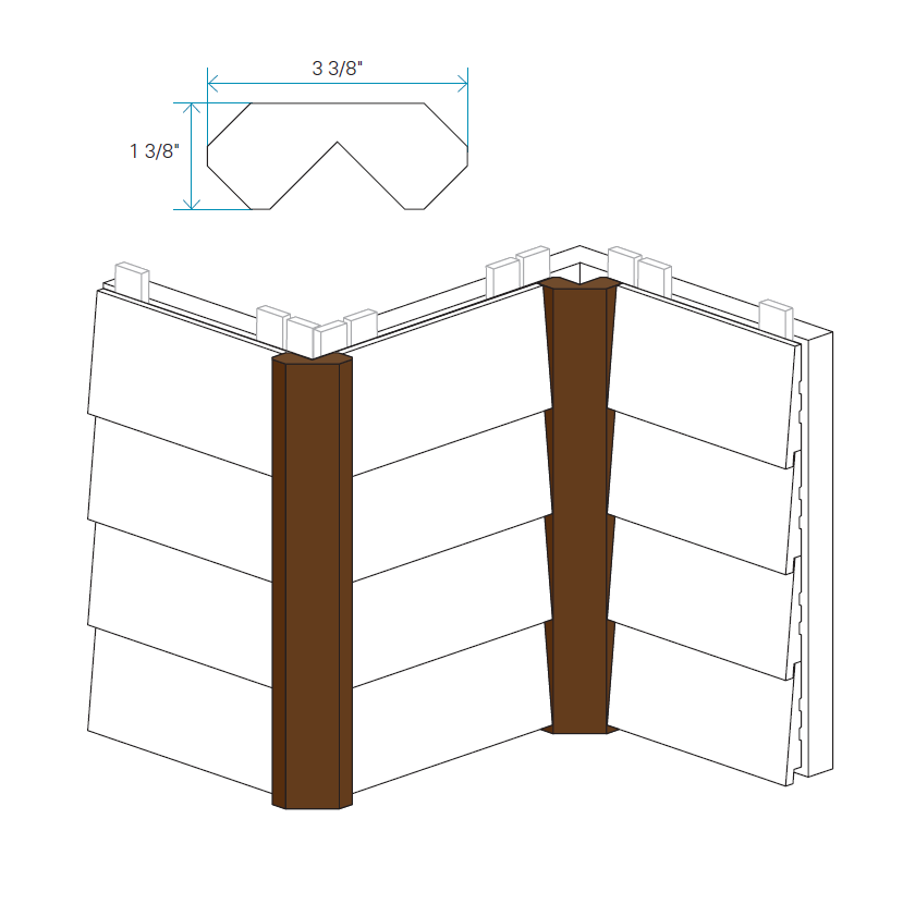 Maibec Genuine Wood Universal Corner-Custom Color-Smooth-3-3/8in x 1-3/8in