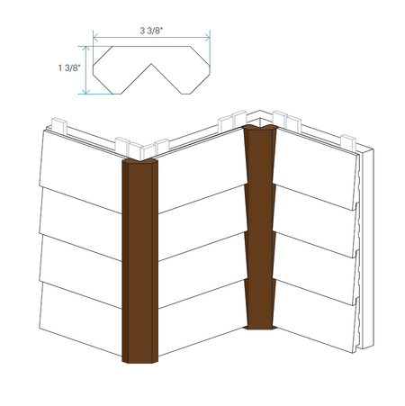 Maibec Genuine Wood Universal Corner-Custom Color-Smooth-3-3/8in x 1-3/8in