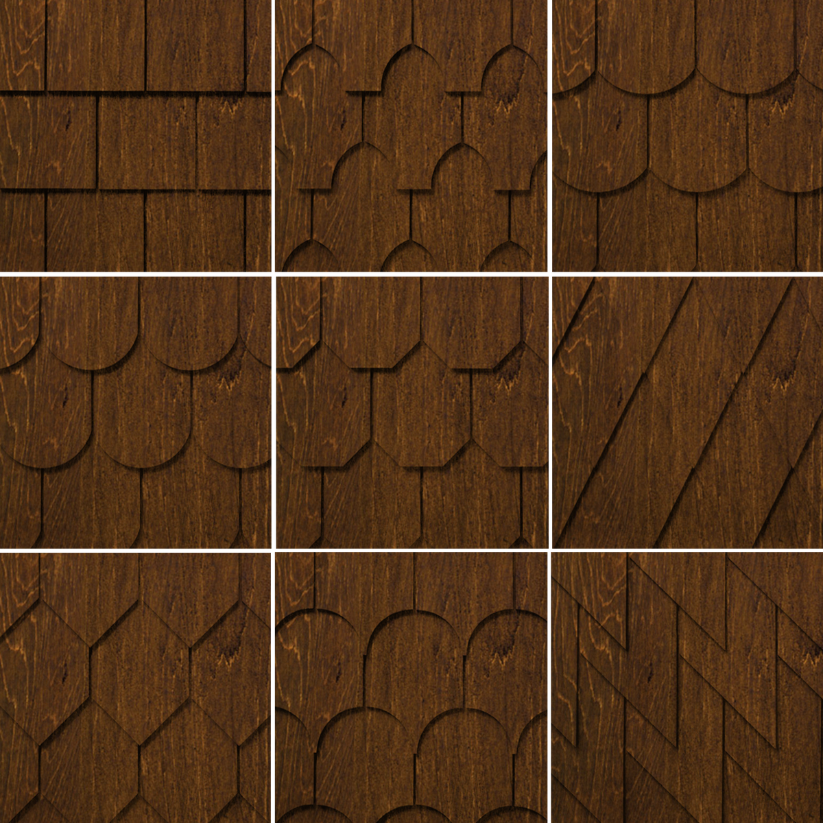 Maibec Genuine Wood Victorian Shingles in Burnt Ginger-Nantucket-Square