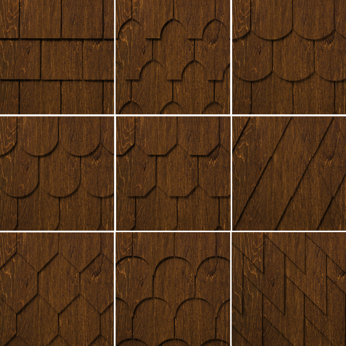 Maibec Genuine Wood Victorian Shingles in Burnt Ginger-Nantucket-Square