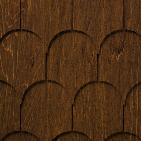 Maibec Genuine Wood Victorian Shingles in Burnt Ginger-Nantucket-Fish Scale