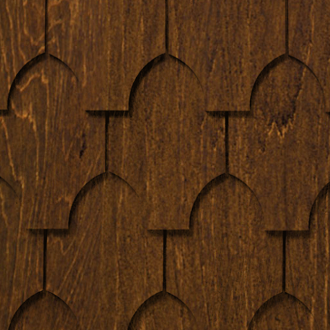 Maibec Genuine Wood Victorian Shingles in Burnt Ginger-Nantucket-Rounded