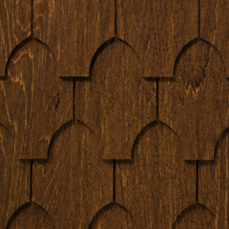 Maibec Genuine Wood Victorian Shingles in Burnt Ginger-Nantucket-Rounded