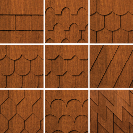 Maibec Genuine Wood Victorian Shingles in Cinnamon-Nantucket-Square