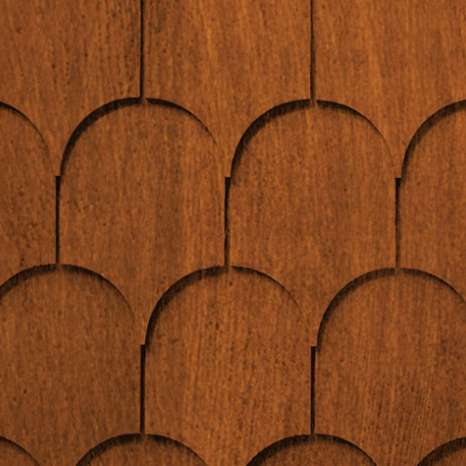 Maibec Genuine Wood Victorian Shingles in Cinnamon