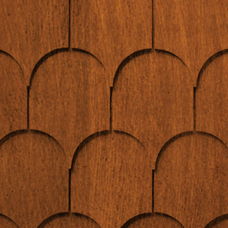 Maibec Genuine Wood Victorian Shingles in Cinnamon