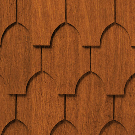 Maibec Genuine Wood Victorian Shingles in Cinnamon-Nantucket-Octagonal