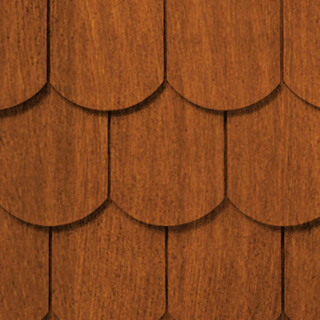 Maibec Genuine Wood Victorian Shingles in Cinnamon-Nantucket-Half Cove