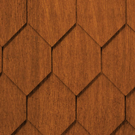 Maibec Genuine Wood Victorian Shingles in Cinnamon-Nantucket-Diagonal