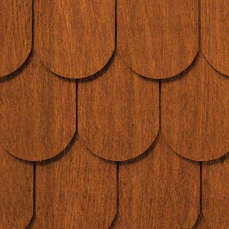 Maibec Genuine Wood Victorian Shingles in Cinnamon-Nantucket-Diamond