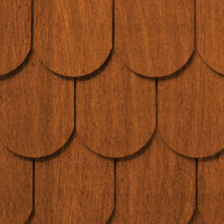 Maibec Genuine Wood Victorian Shingles in Cinnamon-Nantucket-Diamond