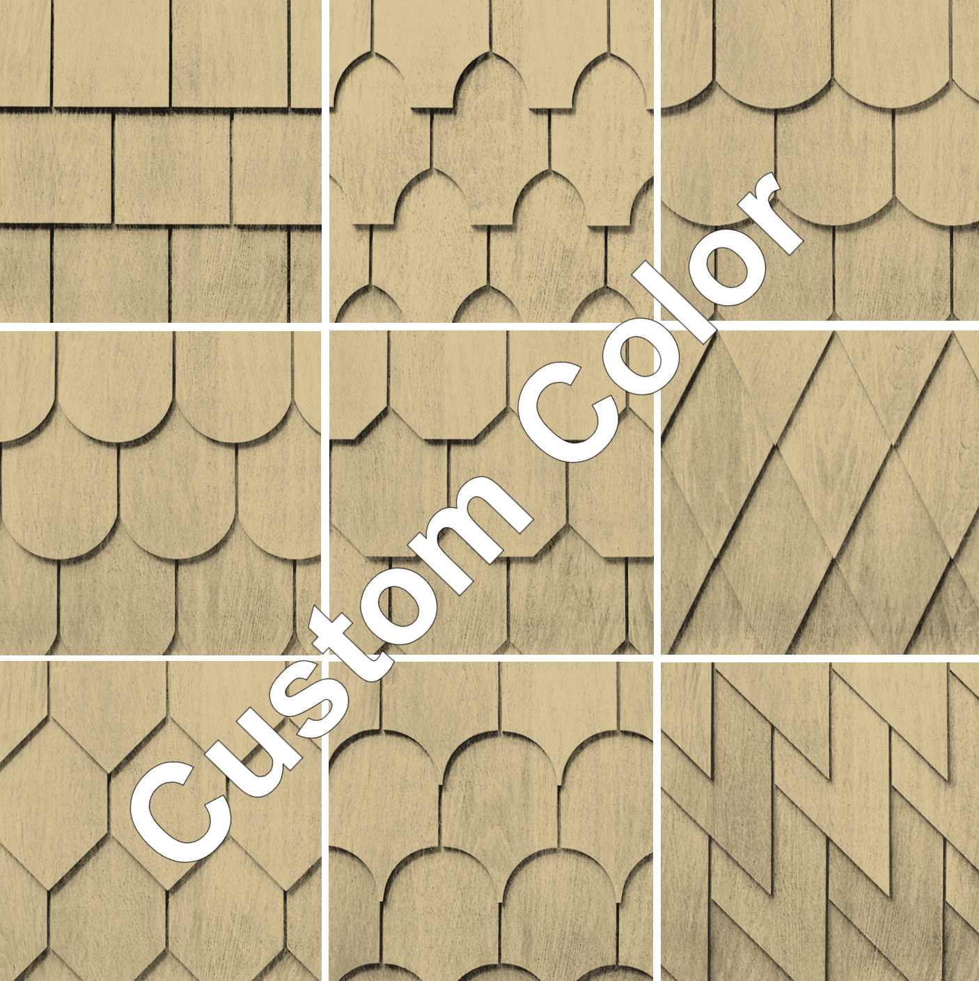 Maibec Genuine Wood Victorian Shingles in Custom Color-Nantucket-Square