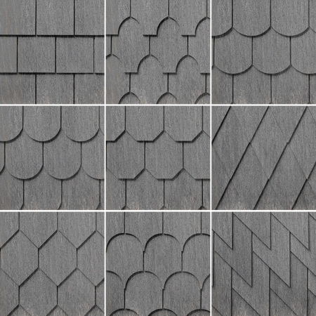 Maibec Genuine Wood Victorian Shingles in Dark Grey H2BO-Nantucket-Square