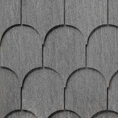 Maibec Genuine Wood Victorian Shingles in Dark Grey H2BO-Nantucket-Rounded