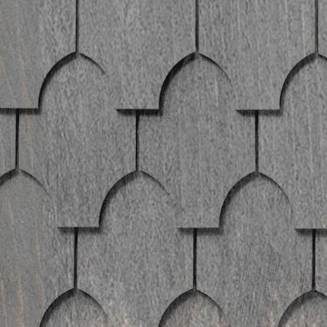 Maibec Genuine Wood Victorian Shingles in Dark Grey H2BO-Nantucket-Diagonal