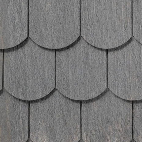 Maibec Genuine Wood Victorian Shingles in Dark Grey H2BO-Nantucket-Arrow