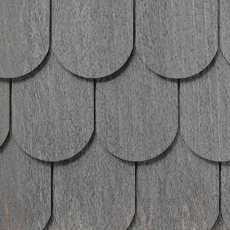 Maibec Genuine Wood Victorian Shingles in Dark Grey H2BO-Nantucket-Hexagonal