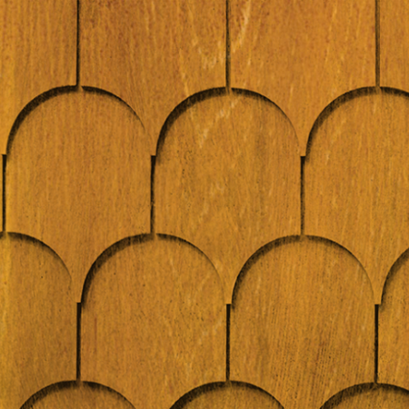 Maibec Genuine Wood Victorian Shingles in Golden Curry-Nantucket-Diagonal