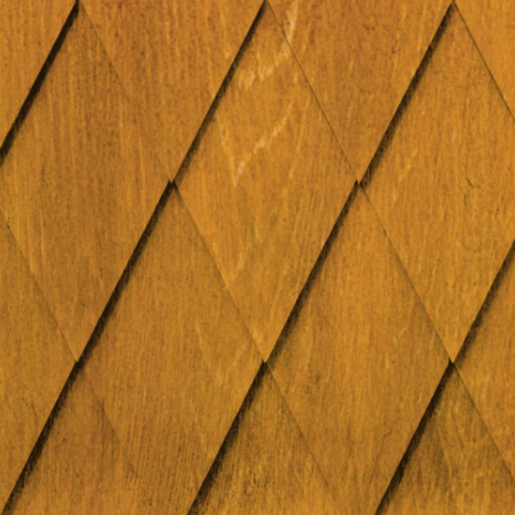 Maibec Genuine Wood Victorian Shingles in Golden Curry-Nantucket-Hexagonal
