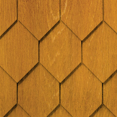 Maibec Genuine Wood Victorian Shingles in Golden Curry-Nantucket-Arrow