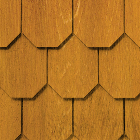 Maibec Genuine Wood Victorian Shingles in Golden Curry-Nantucket-Diamond