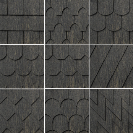 Maibec Genuine Wood Victorian Shingles in Jamacain Pepper-Nantucket-Square