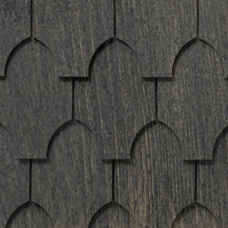 Maibec Genuine Wood Victorian Shingles in Jamacain Pepper-Nantucket-Rounded