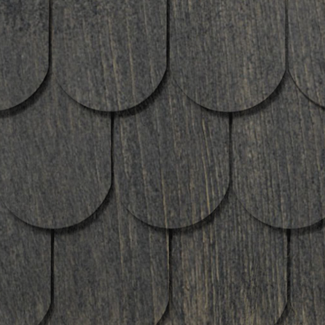 Maibec Genuine Wood Victorian Shingles in Jamacain Pepper-Nantucket-Half Cove