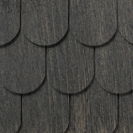 Maibec Genuine Wood Victorian Shingles in Jamacain Pepper-Nantucket-Half Cove