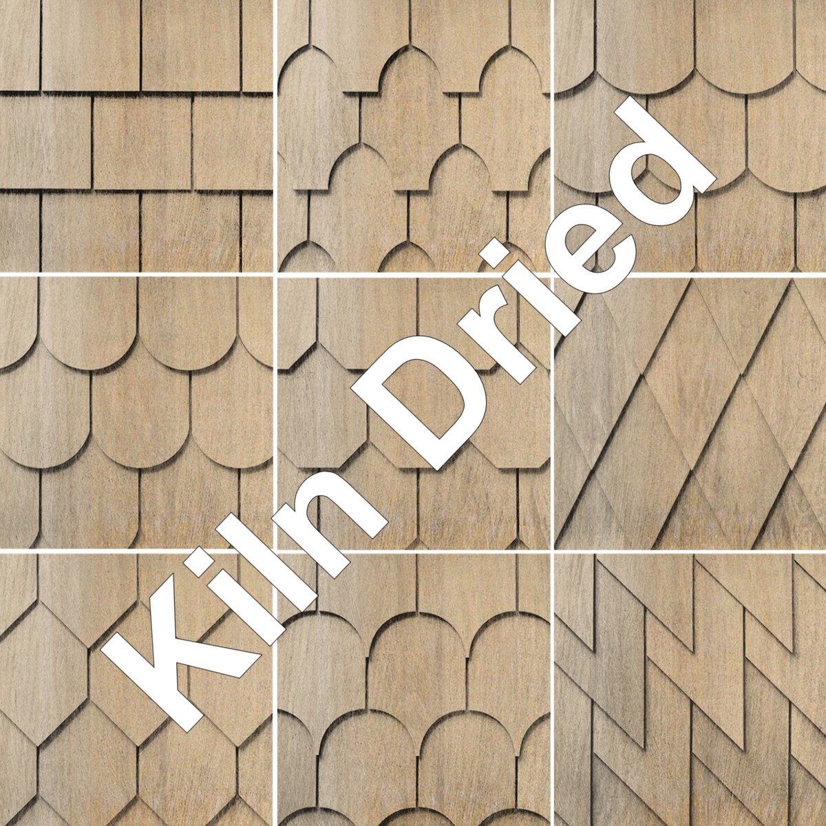 Maibec Genuine Wood Victorian Shingles in Kiln Dried-Nantucket-Square