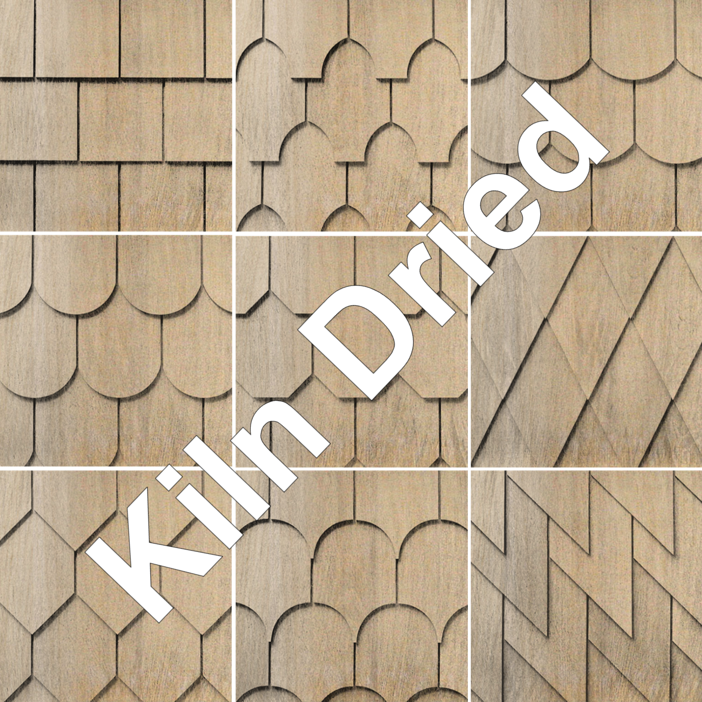 Maibec Genuine Wood Victorian Shingles in Kiln Dried-Nantucket-Square