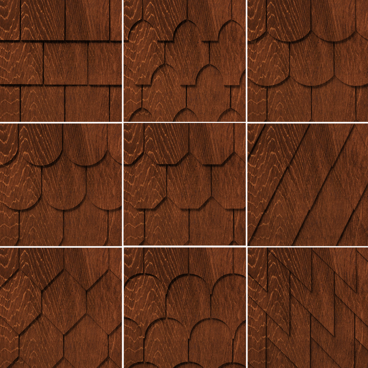 Maibec Genuine Wood Victorian Shingles in Nutmeg Brown-Nantucket-Square