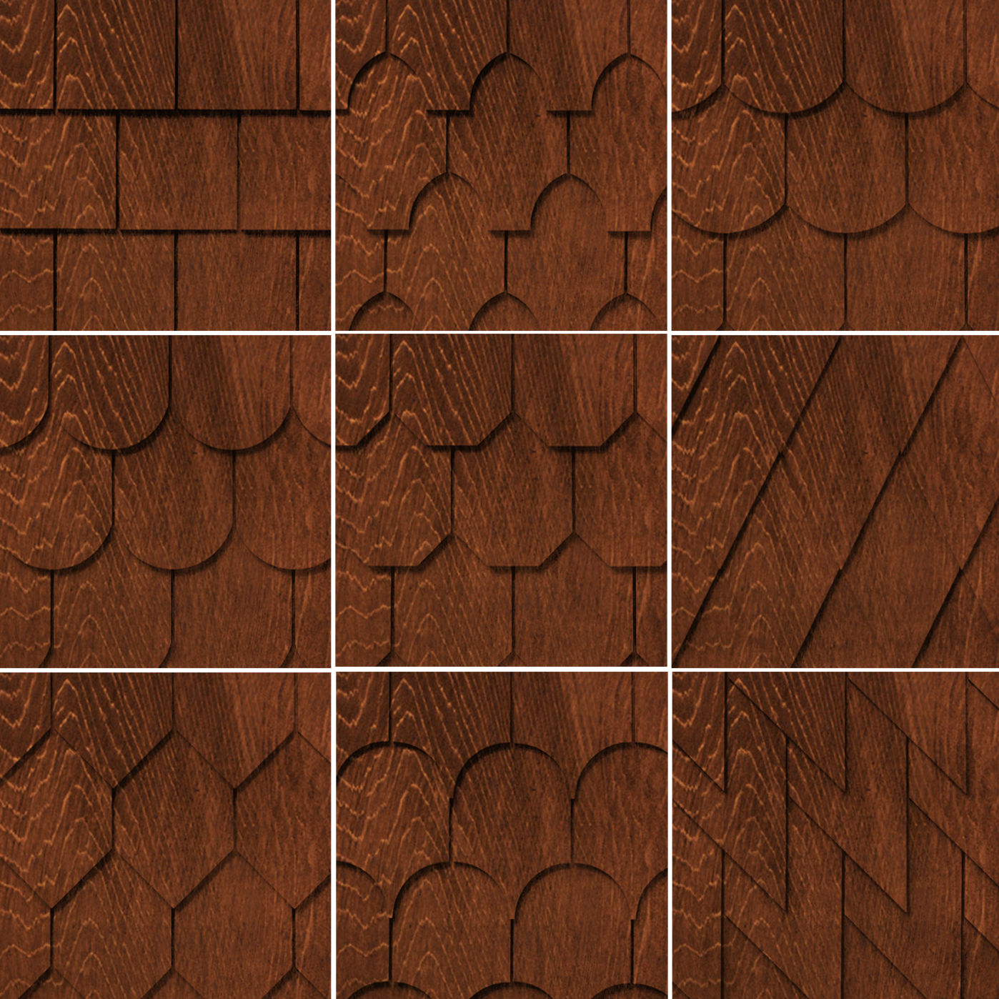 Maibec Genuine Wood Victorian Shingles in Nutmeg Brown-Nantucket-Square